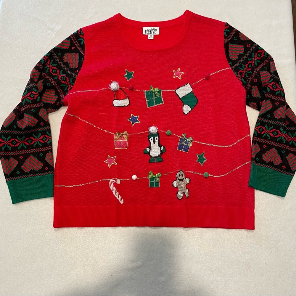 Feeling Festive Christmas sweater, red, XXL